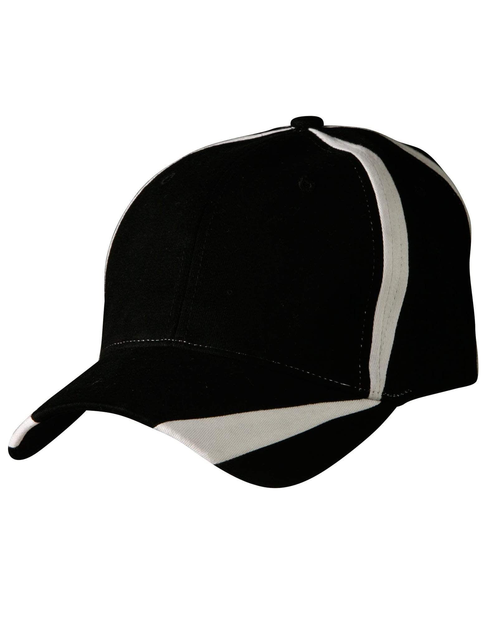 Winning Spirit Active Wear Black/White / One size Peak & Crown Contrast Cap Ch81